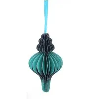 El Puente El Puente Deko-Anhänger "Honeycomb" | Fair Trade & Handmade aus Indien, Petrol, – Produktbild 1 von 1