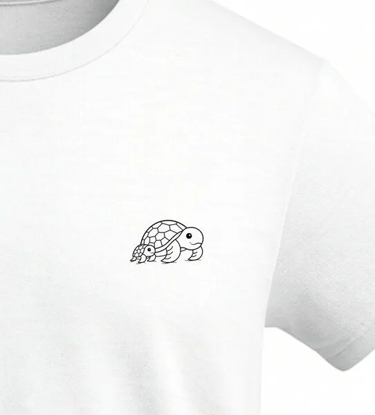 vis wear vis wear Schildkröte Familie - Organic Shirt, Weiss, – Produktbild 2 von 4