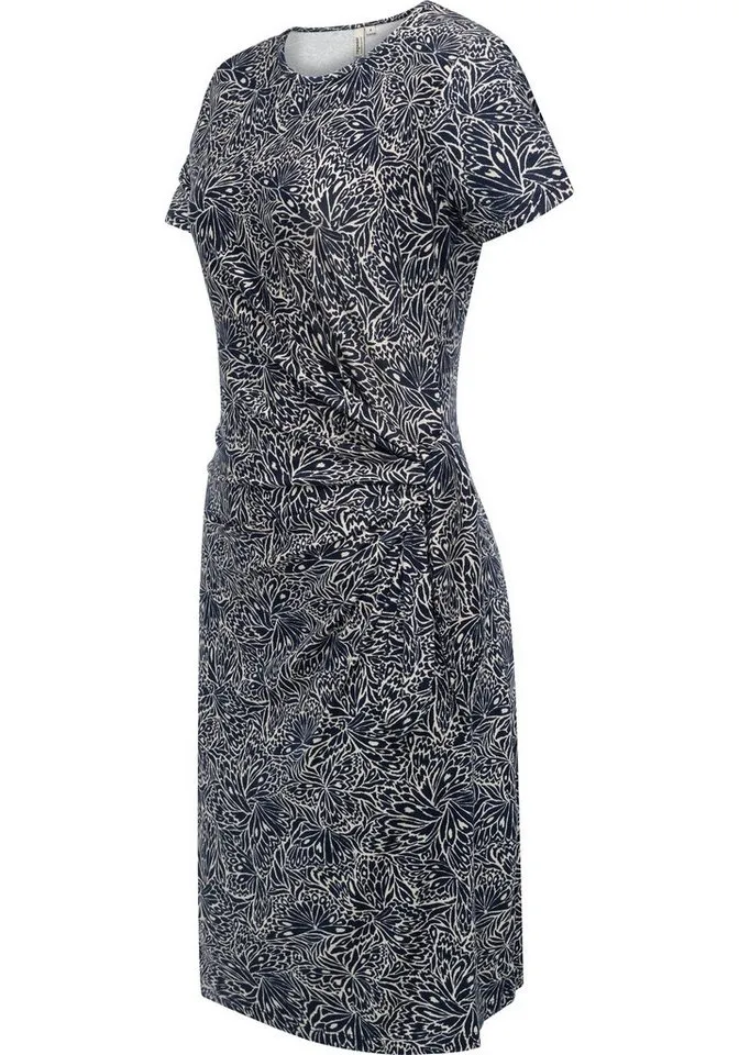 ragwear ragwear Shirtkleid Knotta Print Kurzarm Sommerkleid mit seitlichem Bindeband, Blau, – Produktbild 2 von 2
