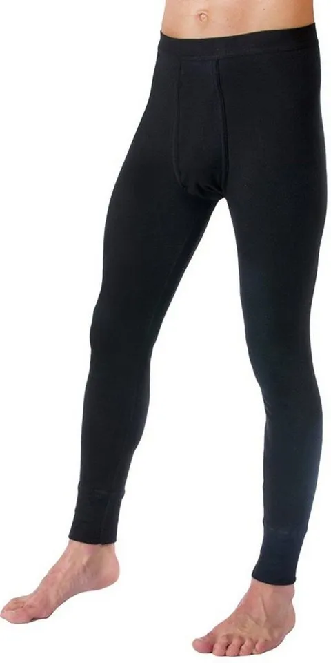 HERMKO Lange Unterhose 3540 (Pack, 2er) Bio-Baumwolle mit Eingriff Weichbund basic hergestellt in EU, Schwarz, – Produktbild 2 von 2