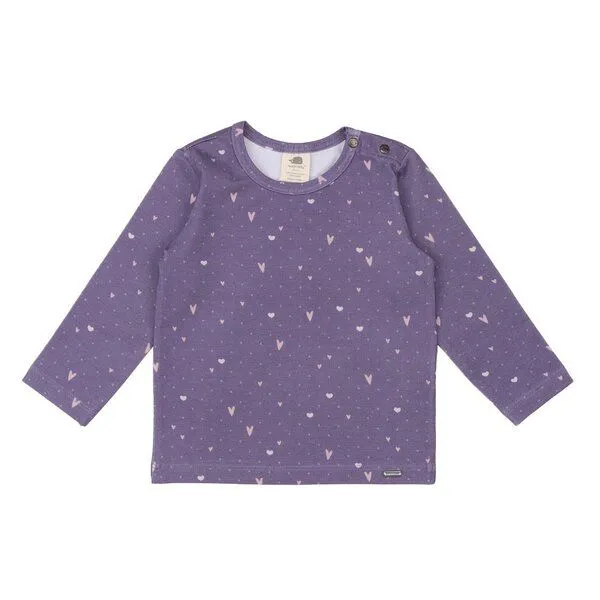 Walkiddy Walkiddy Hearts-Shirt Lila - GOTS-Zertifizierte Bio-Baumwolle - Hypoallergen - Fair Trade - Nachhaltig und Stilvoll, Lila, – Produktbild 1 von 2