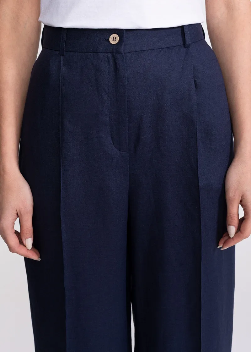 De IONESCU De IONESCU Damen vegan Hose Figa Leinen, Extra dunkelblau, – Produktbild 1 von 2