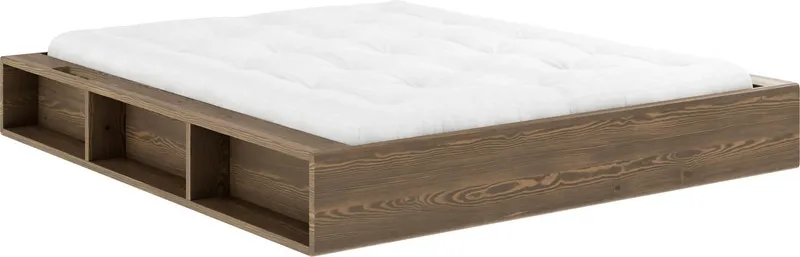 Karup Design Stauraumbett Ziggy Bed, Stauraumbett, FSC®-zertifiziertes Massivholz made in Europe (Erhältlich für Matratzen Breite 90, 120, 140, 160 oder 180 cm), mit 3 Ablagen, inklusive Lattenrost, ohne Matratze, mehrere Farben, Braun, – Produktbild 7 von 8