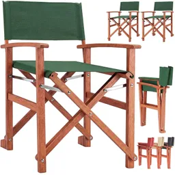 Casaria® Regiestuhl Grün 2er-Set Eukalyptusholz FSC®-zertifiziert Klappbar – Produktbild 1 von 1