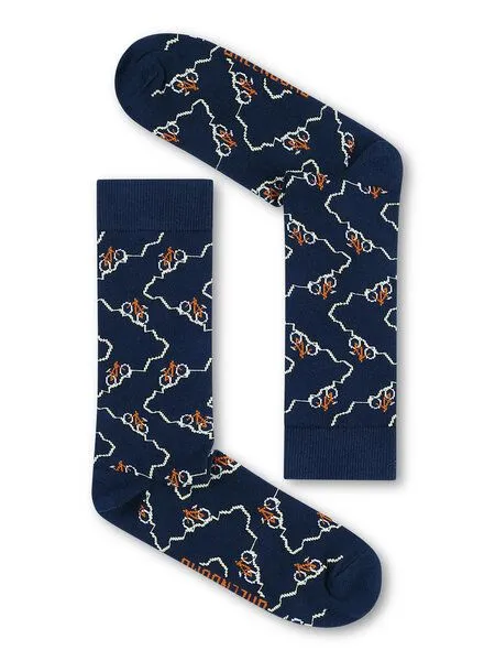 GreenBomb GREENBOMB Bike Zigzag Socks - Lässige Socken aus Bio-Baumwoll Mix / hochwertiger Print / Fair & Vegan, Weiß (mix), – Produktbild 2 von 2