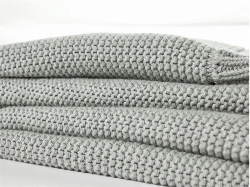 HANS NATUR HANS NATUR Babydecke Bio-Baumwolle Wellenkante Maße 80 x 100 cm, Grau, – Produktbild 2 von 2