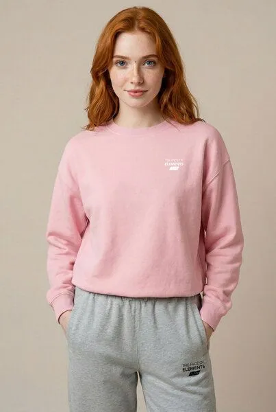 THE FACE OF ELEMENTS The Face of Elements Element - Oversized Fit Sweatshirt aus 100% Bio-Baumwolle, Soft rose (rosa), – Produktbild 3 von 4
