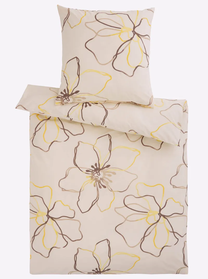 heine home Bettwäsche champagner-beige-bedruckt, Champagner-beige-bedruckt, – Produktbild 2 von 3