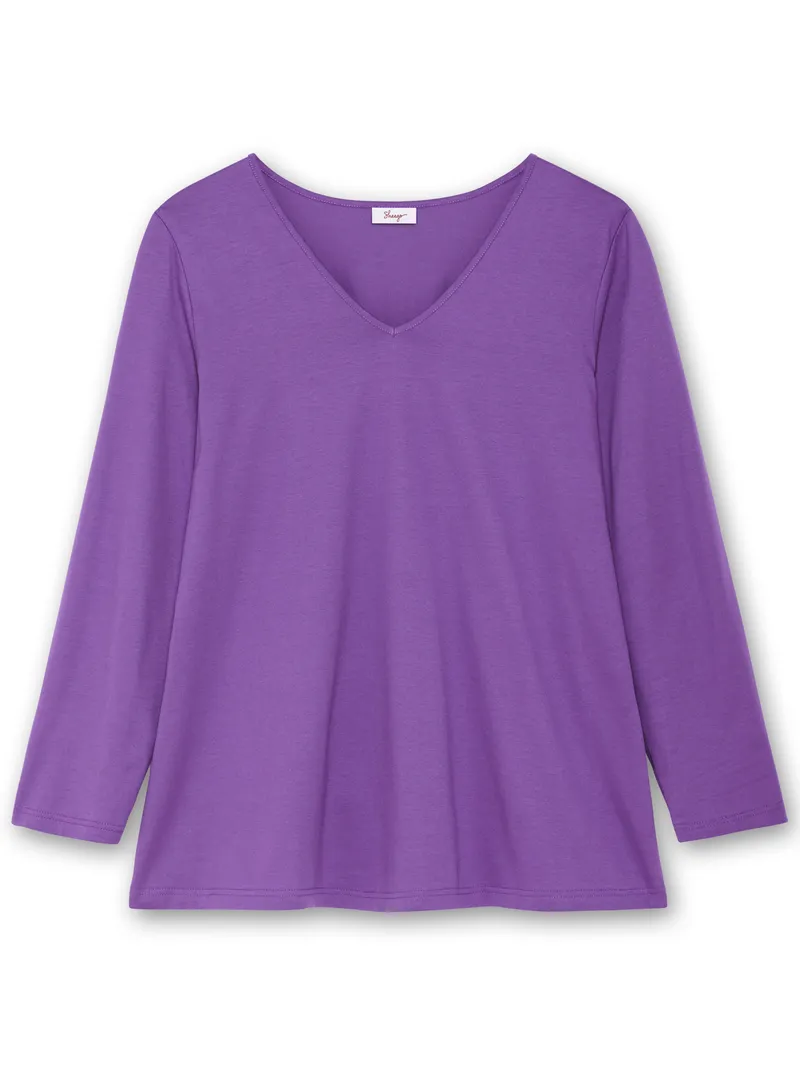 sheego Langarmshirt lila, Lila, – Produktbild 1 von 2