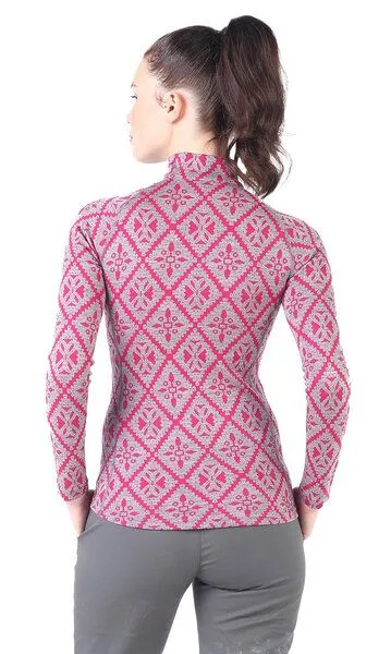 Woolona Woolona Langarmshirt - VENUS - 100% Merinowolle (Zip), Pink, – Produktbild 4 von 4