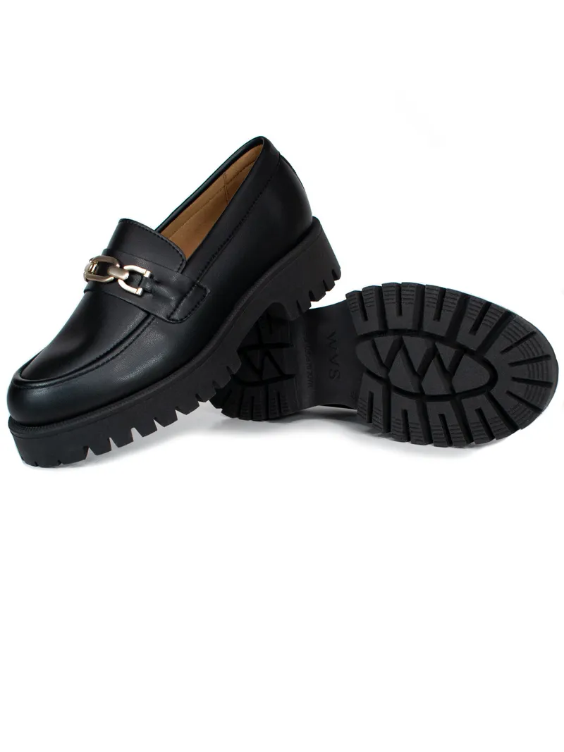 Will's Vegan Store Will's Vegan Store Damen vegan Gleissohle Loafers Schwarz, Schwarz, – Produktbild 1 von 3