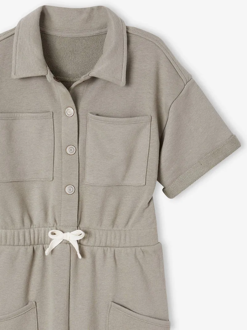 Vertbaudet Mädchen Jumpsuit aus Sweatware, Khaki, – Produktbild 2 von 2
