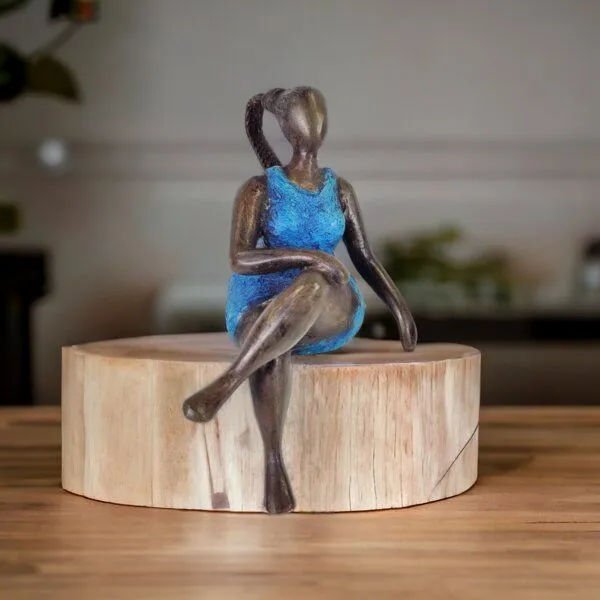 Moogoo Creative Africa Moogoo Creative Africa Bronze-Skulptur "Bobaraba Lola" by Alain Soré | 20cm 800g | verschiedene Farben, Blau, – Produktbild 1 von 2