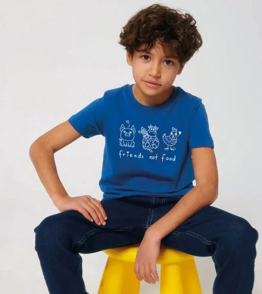 Gary Mash GARY MASH Kinder T-Shirt friends not food aus Bio-Baumwolle, Blau, – Produktbild 3 von 3