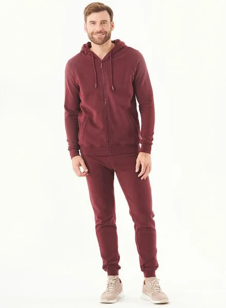ORGANICATION ORGANICATION Soft Touch Sweatjacke aus Bio-Baumwolle, Rot(bordeaux), – Produktbild 2 von 4