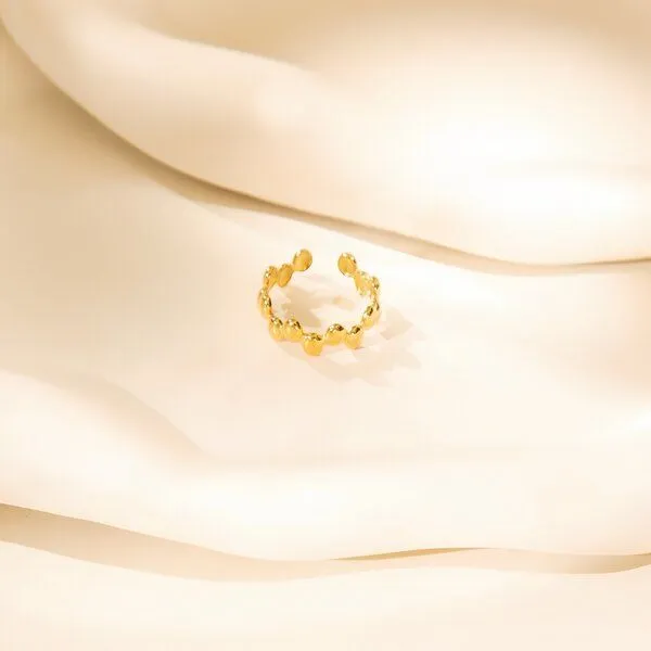 ELEKTROPULLI ELEKTROPULLI Größenverstellbarer DOTS Ring, Gold, – Produktbild 1 von 3