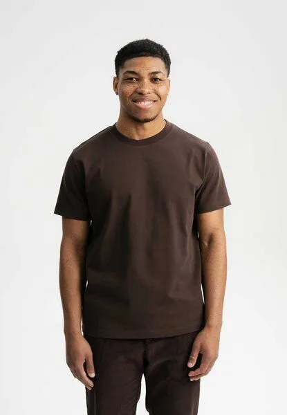 MELA MELA T-Shirt schwer Style PRAVIN aus 100% Bio-Baumwolle, Dunkelbraun, – Produktbild 1 von 4