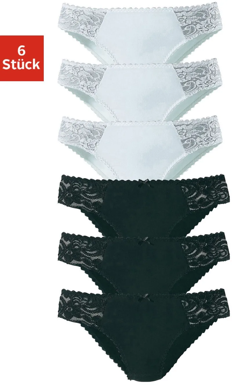 petite fleur by Lascana Jazz-Pants Slips schwarz, weiß, Schwarz, weiß, – Produktbild 2 von 3