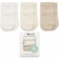 bistyle BISTYLE Baby Socken Premium 3er-Pack | 98 % Bio-Baumwolle | Weich & hautfreundlich, Weiß/natur/beige, – Produktbild 1 von 1