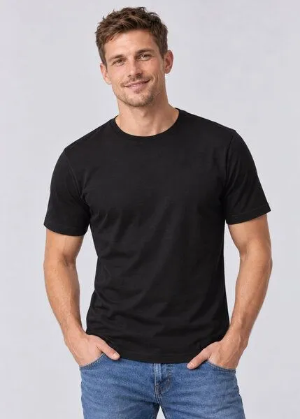 COREBASE COREBASE T-Shirt aus 100 % Bio-Baumwolle, 300 g/m², Schwarz, – Produktbild 5 von 8