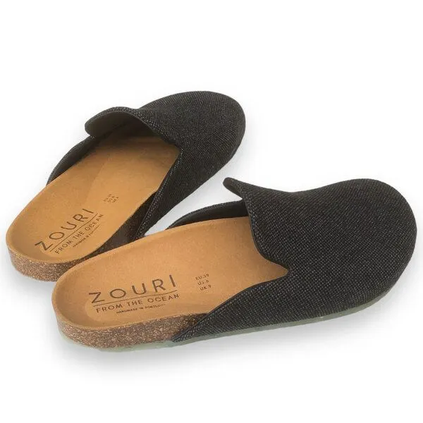 Zouri Zouri Leinen Pantolette Modell: Atlantic, Dark (schwarz), – Produktbild 1 von 5