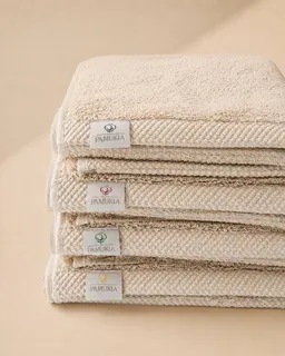 Pamukia Familien-Badset in Beige für 4 Personen aus 100 % Bio-Baumwolle | Kollektion Essence | Pamukia – Produktbild 1 von 1