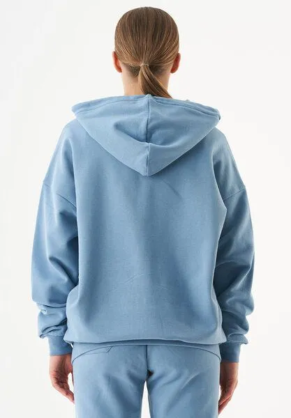 ORGANICATION ORGANICATION ESSENTIALS-JALE- Soft Touch Sweatjacke aus Bio-Baumwolle, Steel blue, – Produktbild 4 von 4