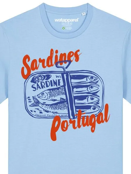 watapparel watapparel T-Shirt Unisex Sardines Portugal, Blue soul, – Produktbild 3 von 4