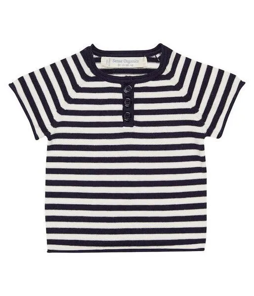 Sense Organics sense-organics Baby Strick Shirt * Rene gelb; navy * GOTS zertifiziert Sense Organics, Navy/weiss, – Produktbild 1 von 2
