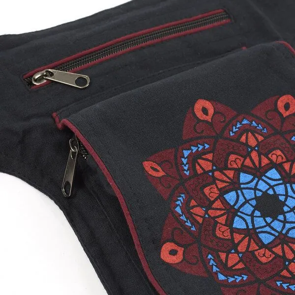 short'n'pietz short'n'pietz handgenähte Gürteltasche mit verstellbarem Gürtel, Schwarz rot, – Produktbild 3 von 3