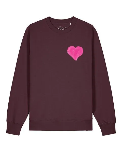 watapparel watapparel Sweatshirt Unisex Pink Heart, Red brown, – Produktbild 1 von 2