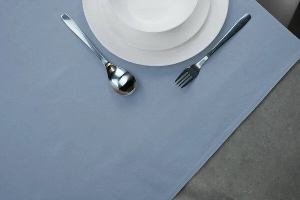 jilda-tex jilda-tex Tischläufer Renforce 100% Bio-Baumwolle Uni 50x160cm, Himmelblau, – Produktbild 3 von 4