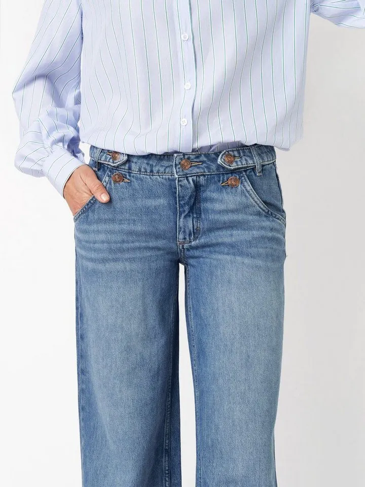 TONI TONI Bootcut-Jeans Ella Wide mit Schnallen und Knöpfen am Bund, Blau, – Produktbild 3 von 4