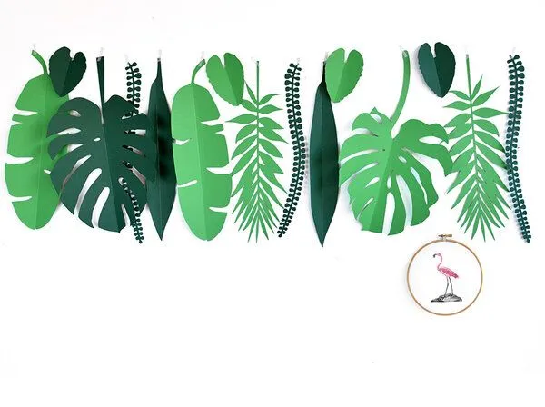 renna deluxe renna deluxe Dschungel Tropen Blätter für die Wand, Schwarz, – Produktbild 3 von 3