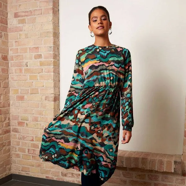 WiDDA berlin WiDDA berlin Midikleid mit grafischem Muster aus ECOVERO – Produktbild 1 von 4