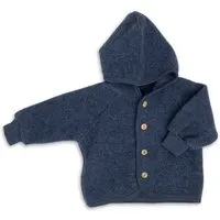 Engel natur Engel Natur Baby Jacke mit Kapuze Bio-Merinowolle Fleece blau-melange Gr. 74/80 – Produktbild 1 von 1
