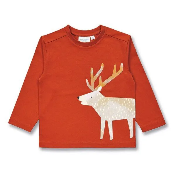 Sense Organics Sense Organics Kinder Langarmshirt, Modell LUKE, Hirsch auf terrakotta, – Produktbild 1 von 4