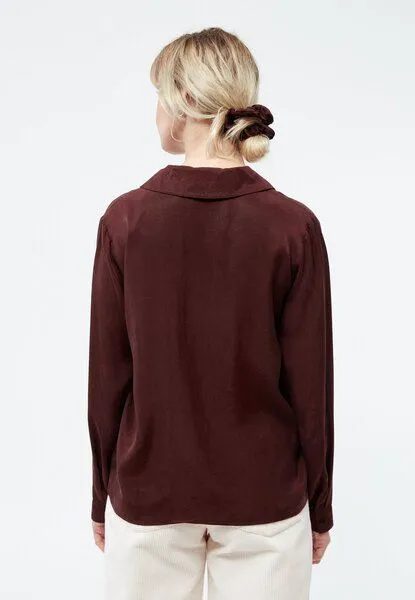 Givn Berlin Givn Berlin Bluse GBZORA aus TENCEL mit Reverskragen, Wine red (tencel), – Produktbild 3 von 4