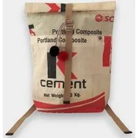 REFISHED fair fashion REFISHED fair fashion Rucksack 'BACKPACK' - upcycelte Zementsäcke, #cement beige-schwarz-rot, – Produktbild 1 von 1