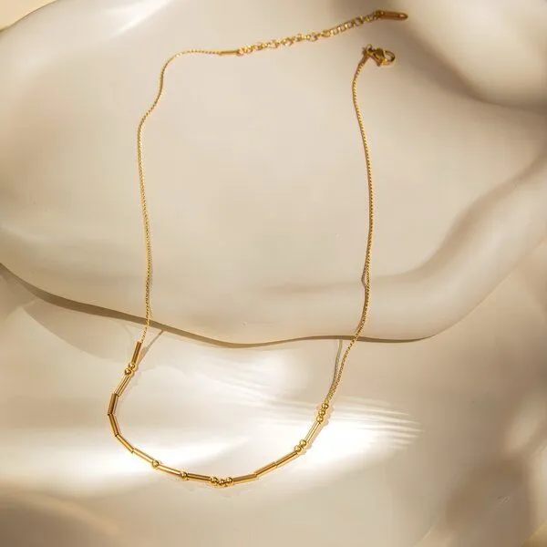 ELEKTROPULLI ELEKTROPULLI 0,9mm Kette mit Perlen, Gold, – Produktbild 2 von 4