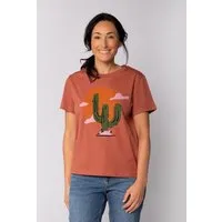 watapparel watapparel T-Shirt Frauen Kaktus im Sonnenuntergang, Heritage brown, – Produktbild 1 von 1