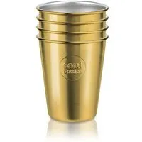 soulbottles soulbottles Plastikfreier Trinkbecher aus Edelstahl • soulcups steel Utopia • 0,3 l und 0,4 l, Gold, – Produktbild 1 von 2