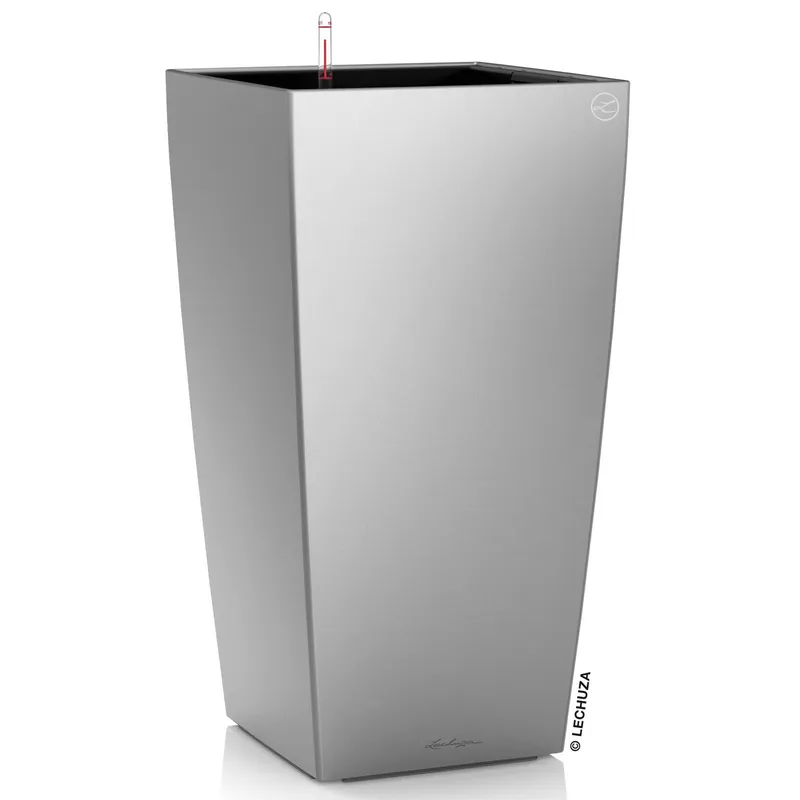 Lechuza® Lechuza® 'Cubico 30', silber, ca. 29,5 x 29,5 x H 56,5 cm, Silber, – Produktbild 1 von 1