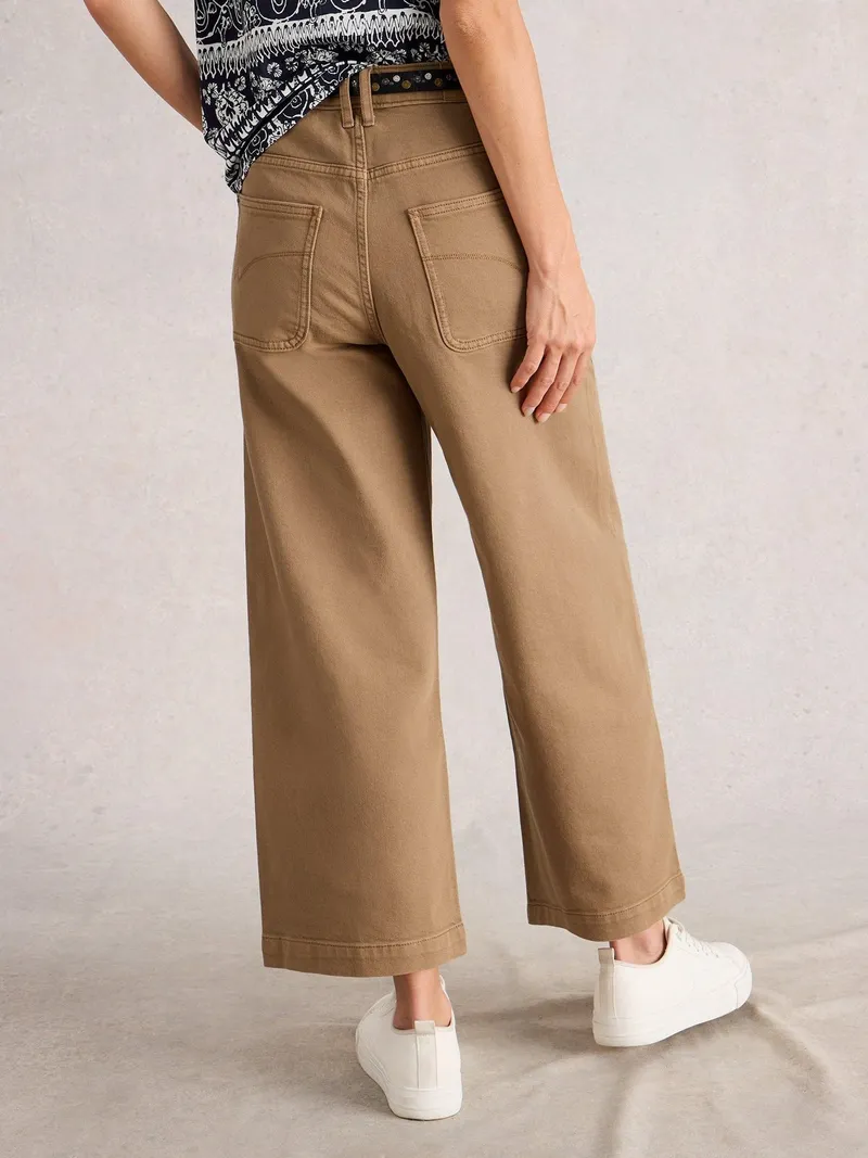 White Stuff 7/8-Jeans Tia mit weitem Bein - 40/R, Mittel tan, – Produktbild 4 von 4