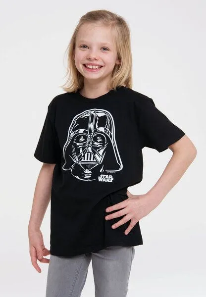 LOGOSH!RT LOGOSH!RT - Star Wars - Darth Vader Portrait - Kinder Bio T-Shirt, Schwarz, – Produktbild 3 von 4