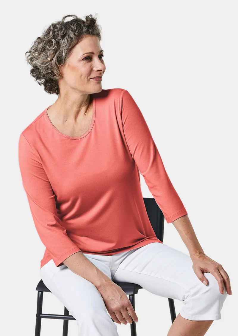 Goldner Trageangenehmes Viskoseshirt mit Elasthan - koralle von Goldner Fashion, Rot, – Produktbild 3 von 3