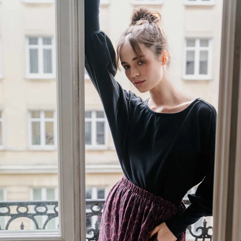 WiDDA WiDDA Damen vegan Langarm Ava Schwarz, Schwarz, – Produktbild 1 von 2