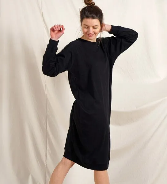 Lena Schokolade Lena Schokolade Long Pulli Dress aus Bio-Baumwolle, Schwarz, – Produktbild 7 von 8