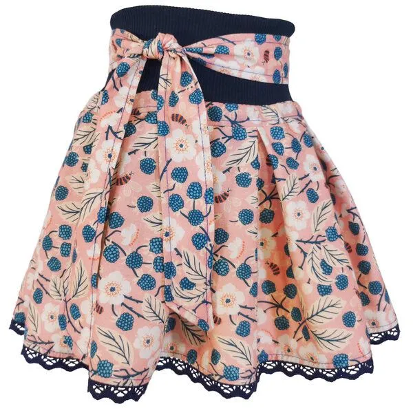 liebewicht liebewicht Rock Faltenrock rosa geblümt bio für Mädchen Gr.80-164, Rosa/blau, – Produktbild 2 von 7