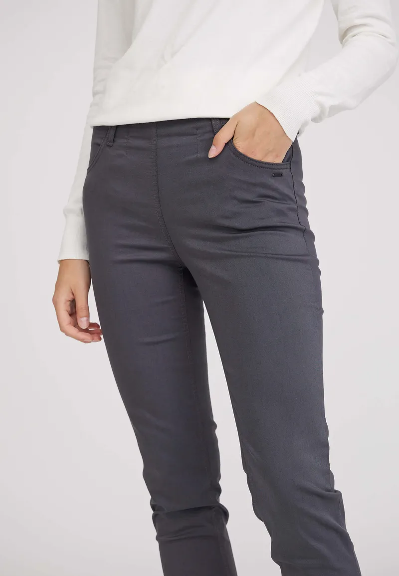 LAURIE LAURIE Damen vegan Hose Kelly Regular Ml Anthrazitgrau, Grau, – Produktbild 1 von 2